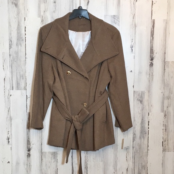 Calvin Klein Wool Blend PeaCoat 2X - Picture 3 of 9